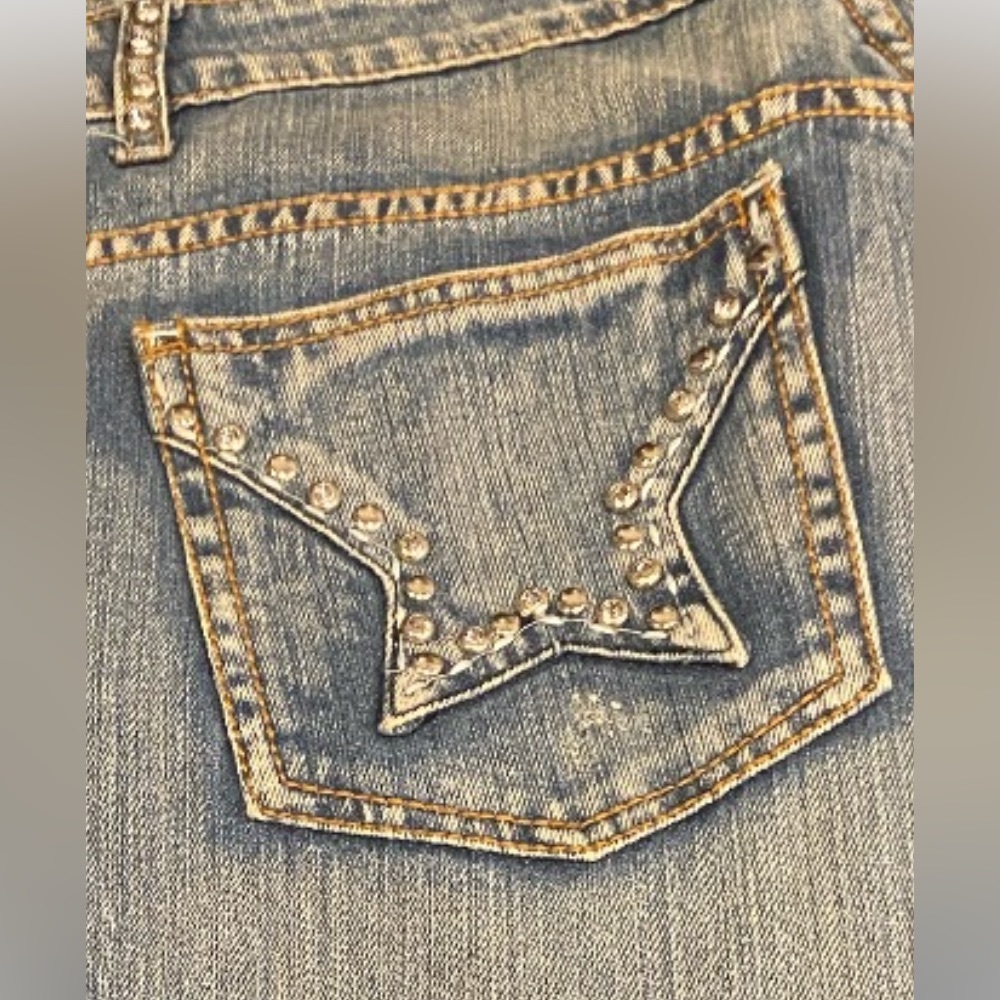 Star Studded Pockets Denim Jeans, Size 13